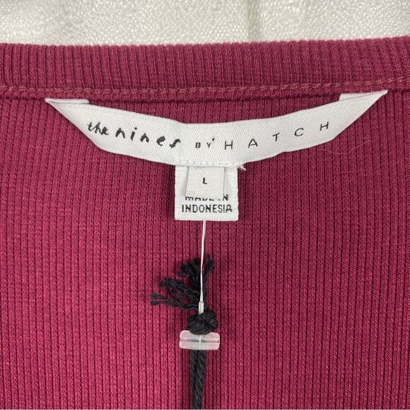 The Nines By Hatch Burgundy Ribbed Jersey Body Con Midi Dress Sz.L NWT - Picture 7 of 16